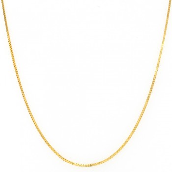 14k Yellow Gold Square Box 0.80mm, 16" Chain Necklace