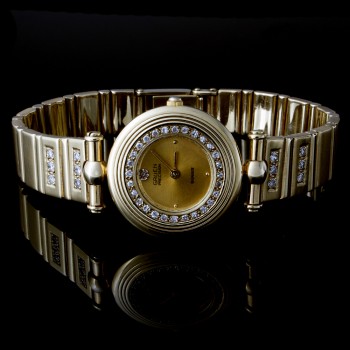 Ladies Gruen Watch with 0.60 ct Round Diamonds 14k Yellow Gold