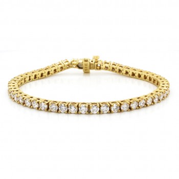 14k Yellow Gold 4.52 Ct. Tw. Round Brilliant Cut Diamond Tennis Bracelet