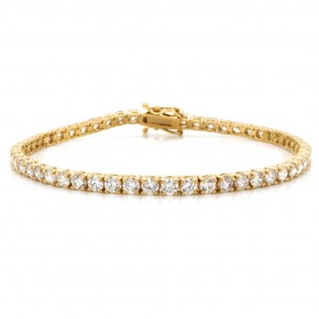 14k Yellow Gold 5.60 Ct. Tw. Round Brilliant Cut Lab Grown Diamond Tennis Bracelet
