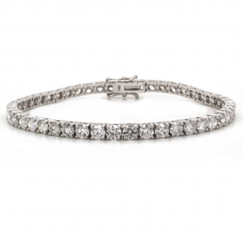 14k White Gold 8.26 Ct. Tw. Round Brilliant Cut Diamond Tennis Bracelet