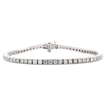 14k White Gold 3.04 Ct. Tw. Round Brilliant Cut Diamond Tennis Bracelet