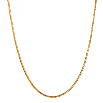 14k Yellow Gold Square Wheat Chain 1.50mm, 18" Necklace