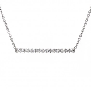 14k White Gold 0.31 Ct. Tw. Round Brilliant Cut Diamond Bar Necklace