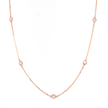 14k Rose Gold 0.55 Ct. Tw. Diamond by the Yard Necklace