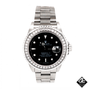 Mens Rolex Stain Stainless Steel Oyster Perpetual Submariner Luxury Watch featuring 2.08cts Diamond Bezel Set