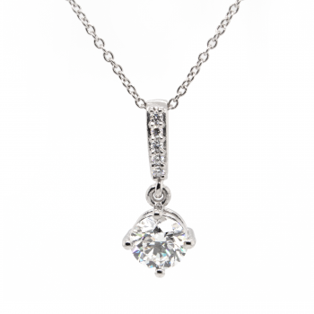 Ladies Platinum 2cts Round Brilliant Diamond Dangling Pendant